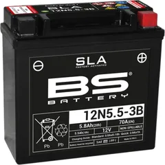 BS BATTERY SLA Battery Maintenance Free Factory Activated - 12N5.5-3B for Gilera, Aprilia, Yamaha
