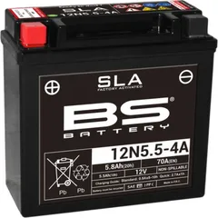 BS BATTERY SLA Battery Maintenance Free Factory Activated - 12N5.5-4A/4B for Yamaha MT-125, TDR125, TZR125