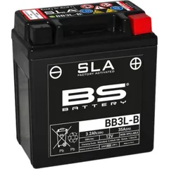 BS BATTERY SLA Battery Maintenance Free Factory Activated - BB3L-B for Yamaha DT125, DT200, DT80 Kawasaki KH125