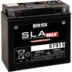 BS BATTERY SLA Max Battery Maintenance Free Factory Activated - 51913 for BMW K1100LT, K1100RS, K1200GT