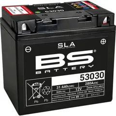 BS BATTERY SLA Battery Maintenance Free Factory Activated - 53030 for Moto Guzzi 1000SP, 850LEMANSI, 850LEMANSII Ducati 860GT, 860GTS