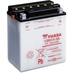 YUASA Battery Conventional without Acid Pack - 12N14-3A for MUZ, for: Ducati, Honda