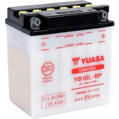 YUASA Battery Conventional without Acid Pack - YB10L-BP for Piaggio BEVERLY250, BEVERLY500, HEXAGON1802T Vespa VESPAGRANTURISMO, VESPAGT, VESPAGTS