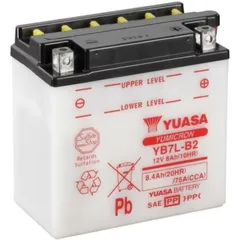 YUASA Battery Conventional without Acid Pack - YB7L-B2 for MBK, Peugeot, Yamaha