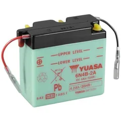 YUASA Battery Conventional without Acid Pack - 6N4B-2A for Suzuki, Fantic, Kawasaki