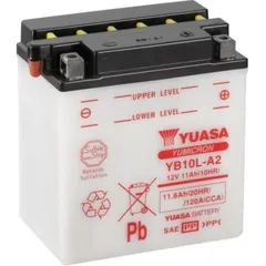 YUASA Battery Conventional without Acid Pack - YB10L-A2 for Suzuki, Kawasaki, Gilera