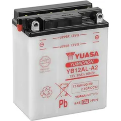 YUASA Battery Conventional without Acid Pack - YB12AL-A2 for Yamaha, Peugeot, Aprilia