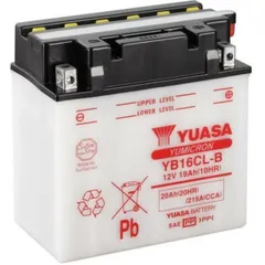 YUASA Battery Conventional without Acid Pack - YB16CL-B for Kawasaki KLF300BAYOU, KLF400BAYOU