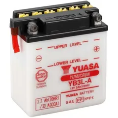 YUASA Battery Conventional without Acid Pack - YB3L-A for Honda, Kawasaki, Cagiva