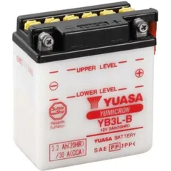 YUASA Konventionelle Batterie ohne Säurepack - YB3L-B für Yamaha DT125, DT200, DT80 Kawasaki KH125
