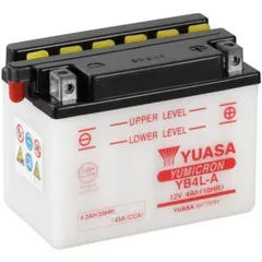 YUASA Battery Conventional without Acid Pack - YB4L-A for Peugeot, Piaggio, Gilera