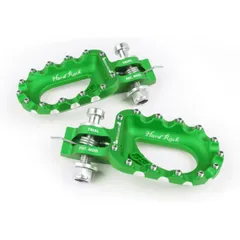 S3 Hard Rock Footrests Aluminium Green for Beta, for: Gas Gas, Sherco