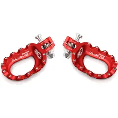 S3 Curve Footrests Aluminium Red for Beta, for: Gas Gas, Sherco