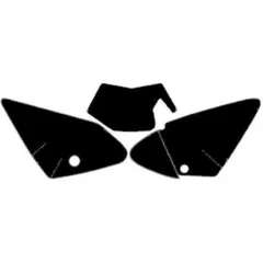 BLACKBIRD Plate Stickers Black Gas Gas for GAS GAS EC125, EC200, EC300