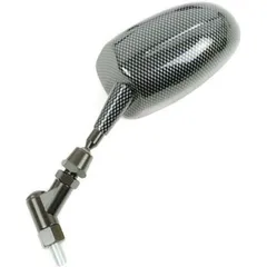 V PARTS F1 Oval Left Adjustable Mirror Universal M10/125 - Carbon (1pc)