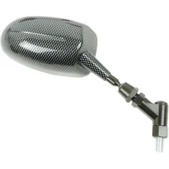 V PARTS F1 Oval Right Adjustable Mirror Universal M10/125 - Carbon (1pc)