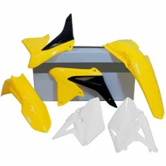 RACETECH Plastic Kit OEM Color White/Yellow for: Suzuki RM-Z450 for RMX450