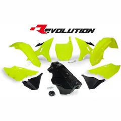 RACETECH Plastik-Kit Revolution neongelb/schwarz inkl. Tank für: Yamaha YZ125/250 für YZ250