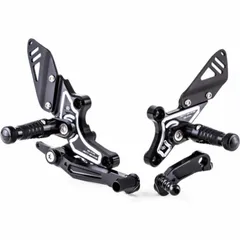 GILLES TOOLING RCT10GT Einstellbare Fußrastenanlage Schwarz/Silber für BMW R Nine-T RNINE-T