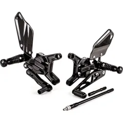 GILLES TOOLING VCR38GT Einstellbare Fußrastenanlage Schwarz für Kawasaki Ninja ZX-6R NINJAZX-6R, NINJAZX-6RABS