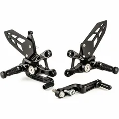 GILLES TOOLING MUE2 Einstellbare Fusrastenanlage Schwarz für Suzuki GSX-R1000
