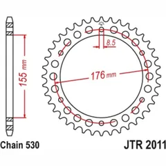 JT SPROCKETS Kettenrad 44 Zähne Stahl Standard 530 Pitch Typ 2011