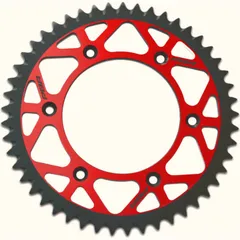PBR Twin Color Kettenrad Rot/Schwarz 50 Zähne Aluminium ultraleichtes selbstreinigendes Kettenrad Hart eloxiert 520 Pitch Typ 289 für Honda CR125R, CR250R, CR500R