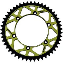 PBR Twin Color Kettenrad Gelb/Schwarz 52 Zähne Aluminium ultraleichtes selbstreinigendes Kettenrad Hart eloxiert 520 Pitch Typ 808 für Suzuki DR-Z250, DR-Z400, DR-Z400SM