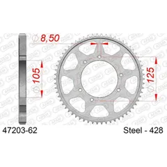 AFAM Steel Standard hinteres Ritzel 47203 - 428 für Aprilia 125SXE4