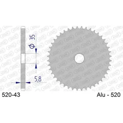 AFAM Aluminium Ultra-Light Hard Anodized hinteres Ritzel 17404 - 520