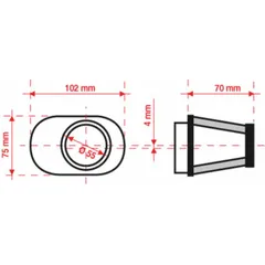 BMC Luftfilter konisch, Mundstück links Ø 55 mm - FBPF55-70L