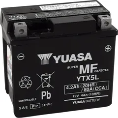 YUASA W/C Battery Maintenance Free Factory Activated - YTX5L FA for KTM, Beta, Honda