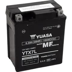 YUASA W/C Battery Maintenance Free Factory Activated - YTX7L FA for Honda, TM Racing, Suzuki