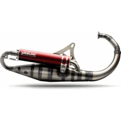 YASUNI Carrera 10 Full Exhaust System Rot - Minarelli Vertical für MBK BOOSTER Yamaha BW'S