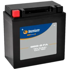 TECNIUM Battery Maintenance Free Factory Activated - BB9-B for Gilera, Aprilia, Malaguti