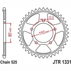 JT SPROCKETS Standard Stahlritzel hinten 1331 - 525