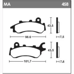 TECNIUM Bremsbelag Organisch - MA458 für Honda CB125F