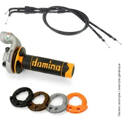 DOMINO KRK Evo Lenkergriffe mit Zügen Griffgummis rot/schwarz für Suzuki RM-Z250