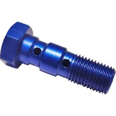 Banjo bolt double 3/8´-24 blue