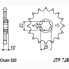 Front sprocket 16tooth pitch 520 JTF72816