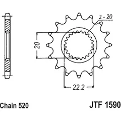 Zahnrad Racing-Ritzel 14Z Teilung 520 JTF159014SC