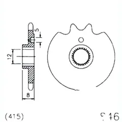 Zahnrad Ritzel 13Z Teilung 415