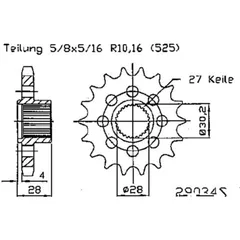 Zahnrad Racing-Ritzel 18Z Teilung 525