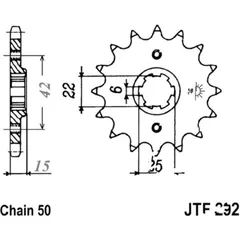 Front sprocket 16tooth pitch 530 JTF29216