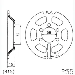 Rear sprocket 47 tooth 415 black