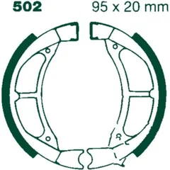 Brake shoes rear with springs ebc Y502