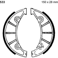 Brake shoes rear with springs ebc Y533