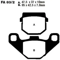 Brake pads scooter sintered hh ebc SFA0832HH