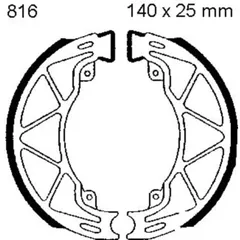 Brake shoes exc springs ebc 816