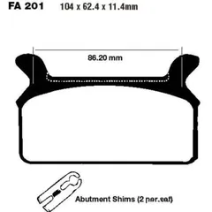 Brake pads sintered hh ebc FA201HH